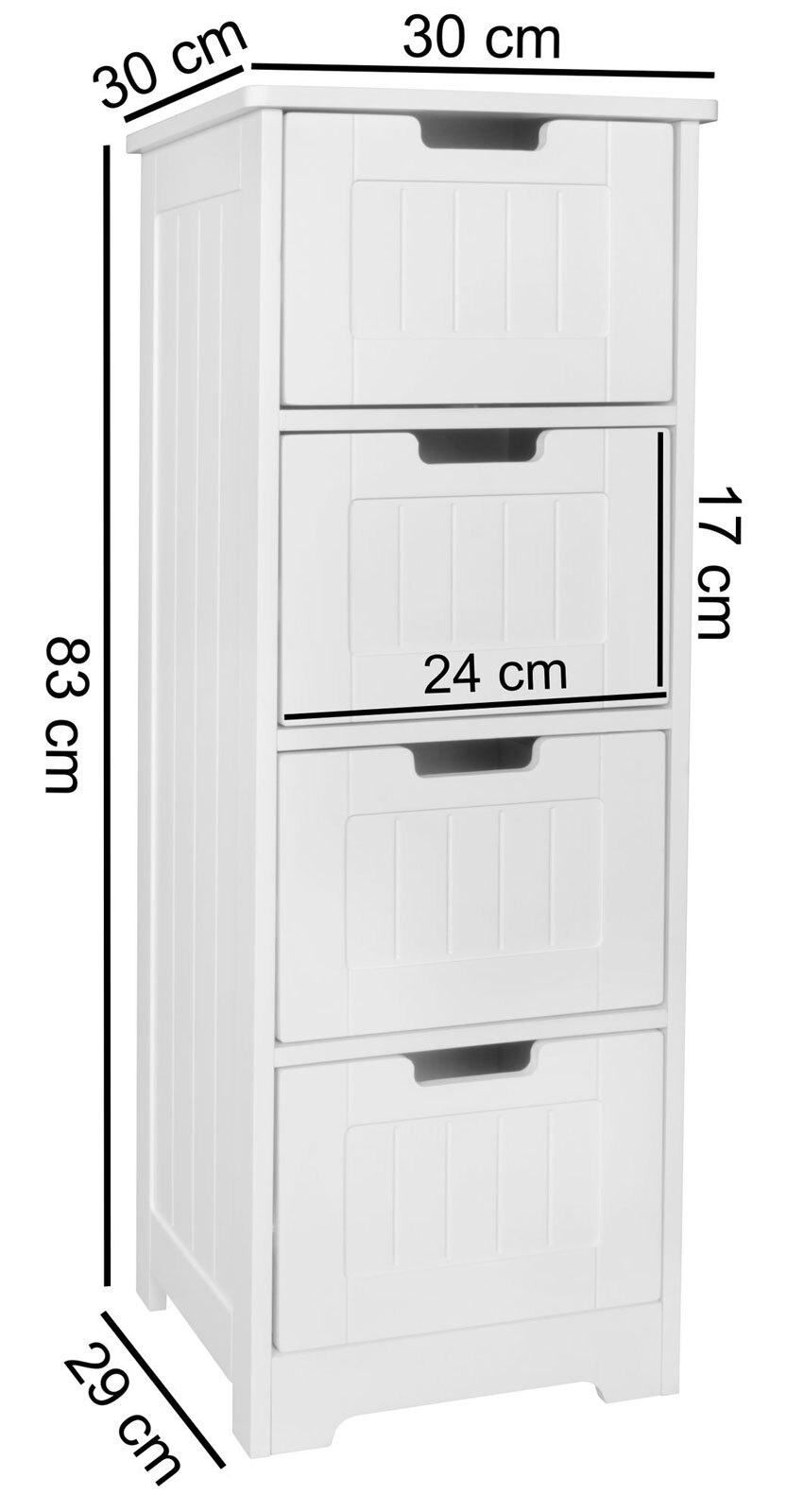 Badschrank Patti 30 x 83 cm weiß