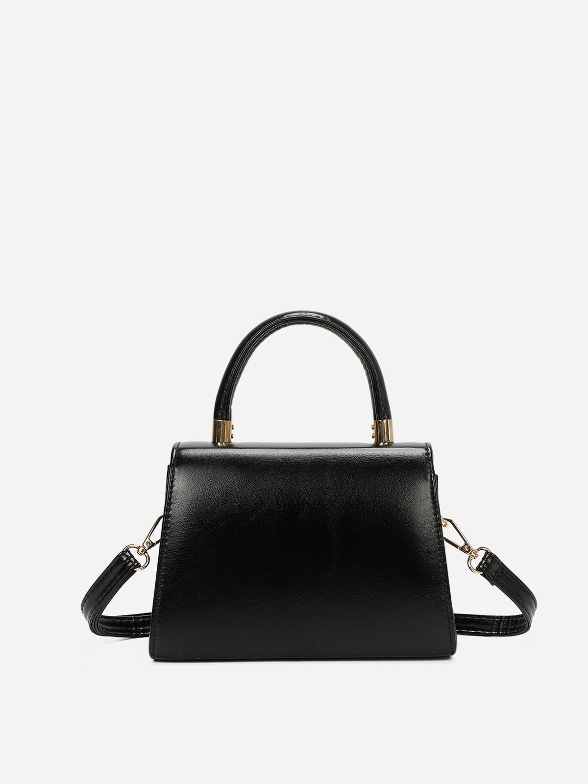 Petit sac trapèze à rabat- Noir