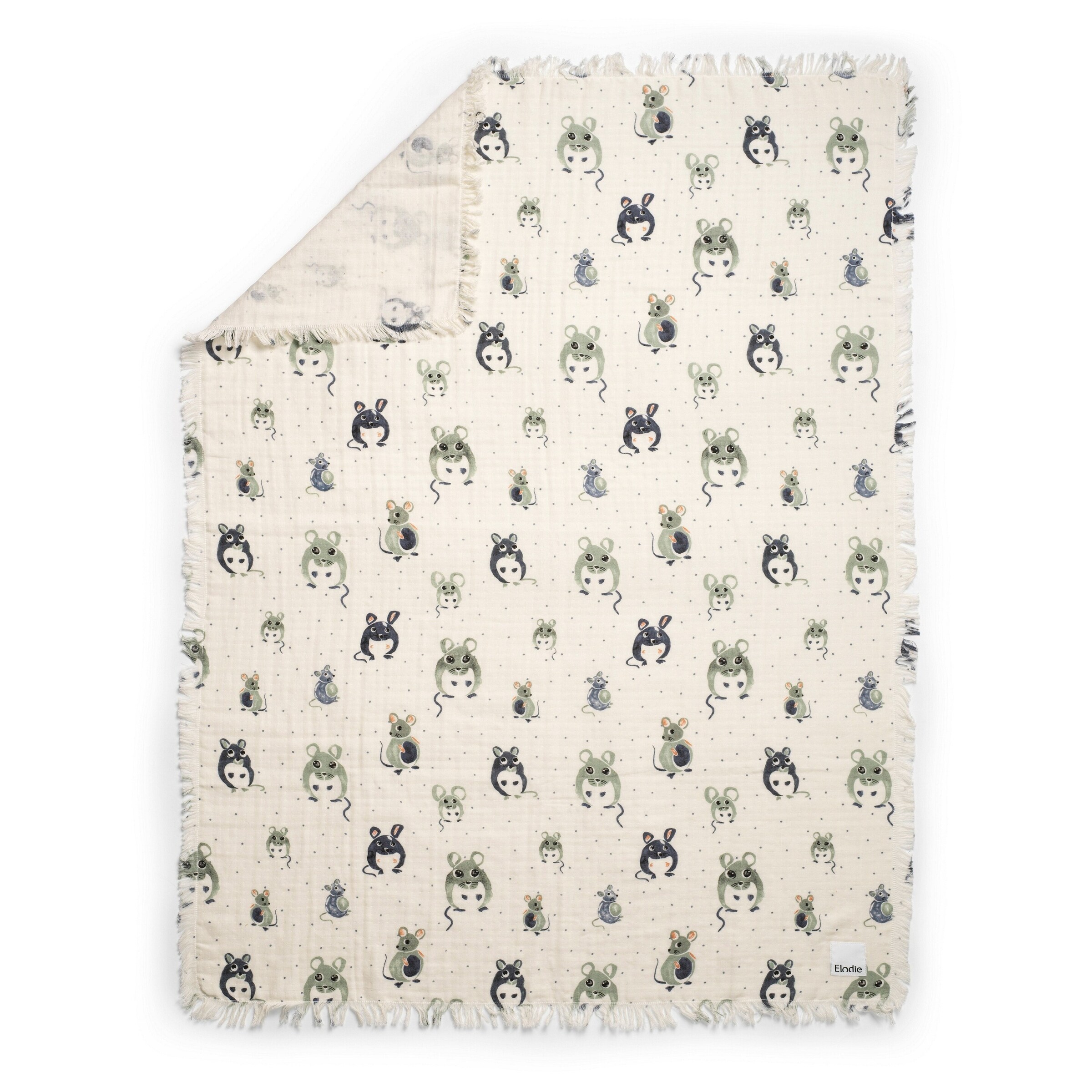 Elodie Soft Cotton Decke - Forest mouse