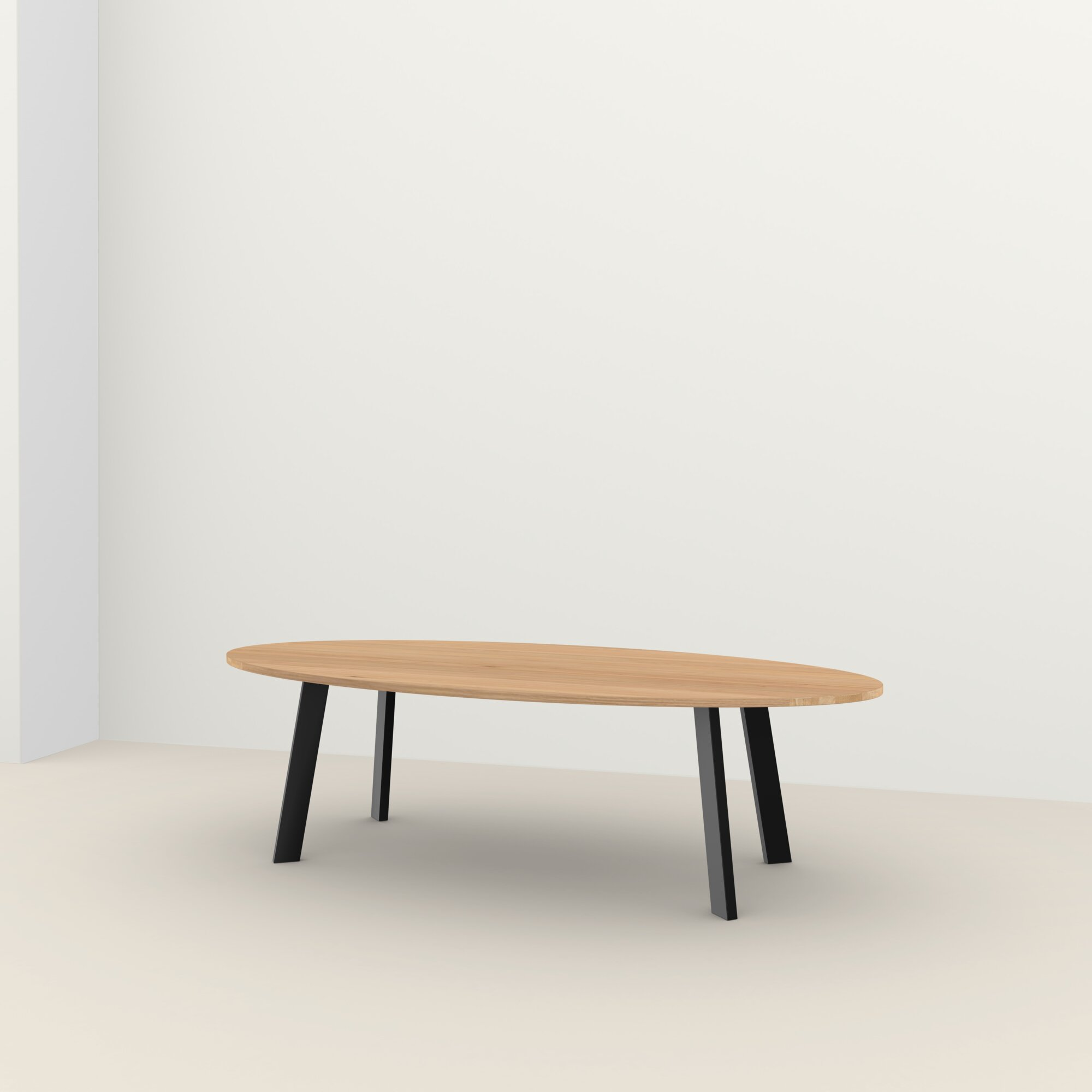 Studio HENK tafel New Co Ovaal, zwart frame - Smart Collectie 260 x 120 cm | Eikenhout | Verjongde rand | Frame Zwart