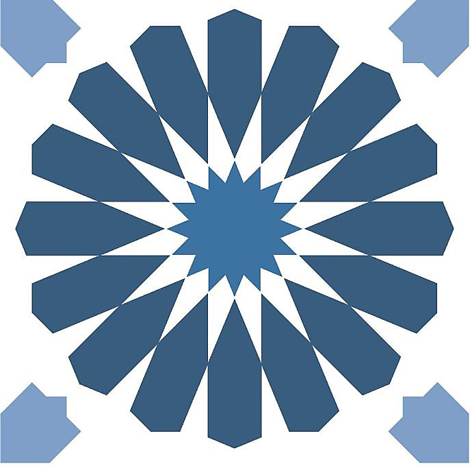 8 carreaux adhésifs motif Azulejos bleu L.10 x H.10 x l.0,4cm