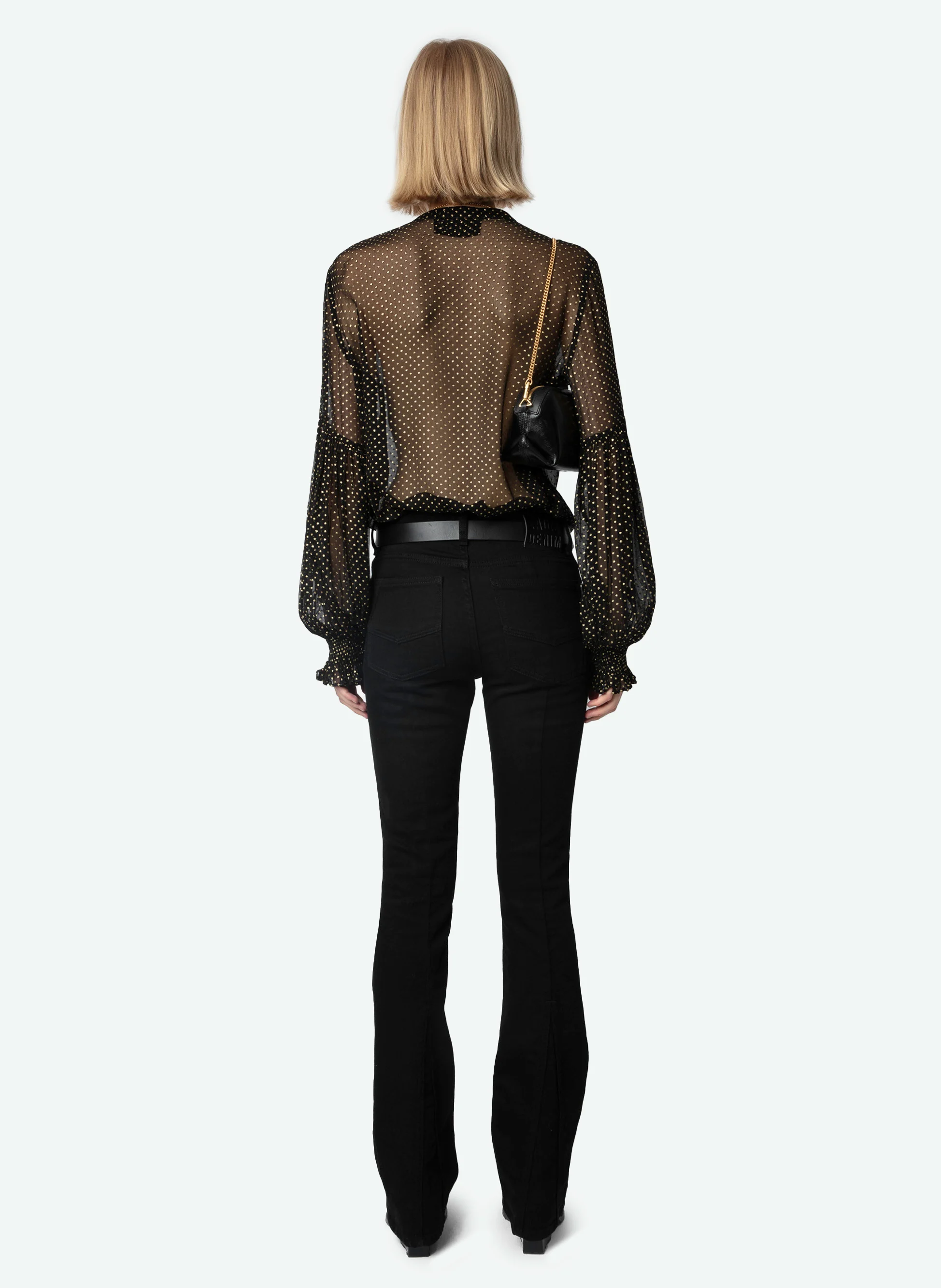 TANDY - Chemise transparente à pois | Noir