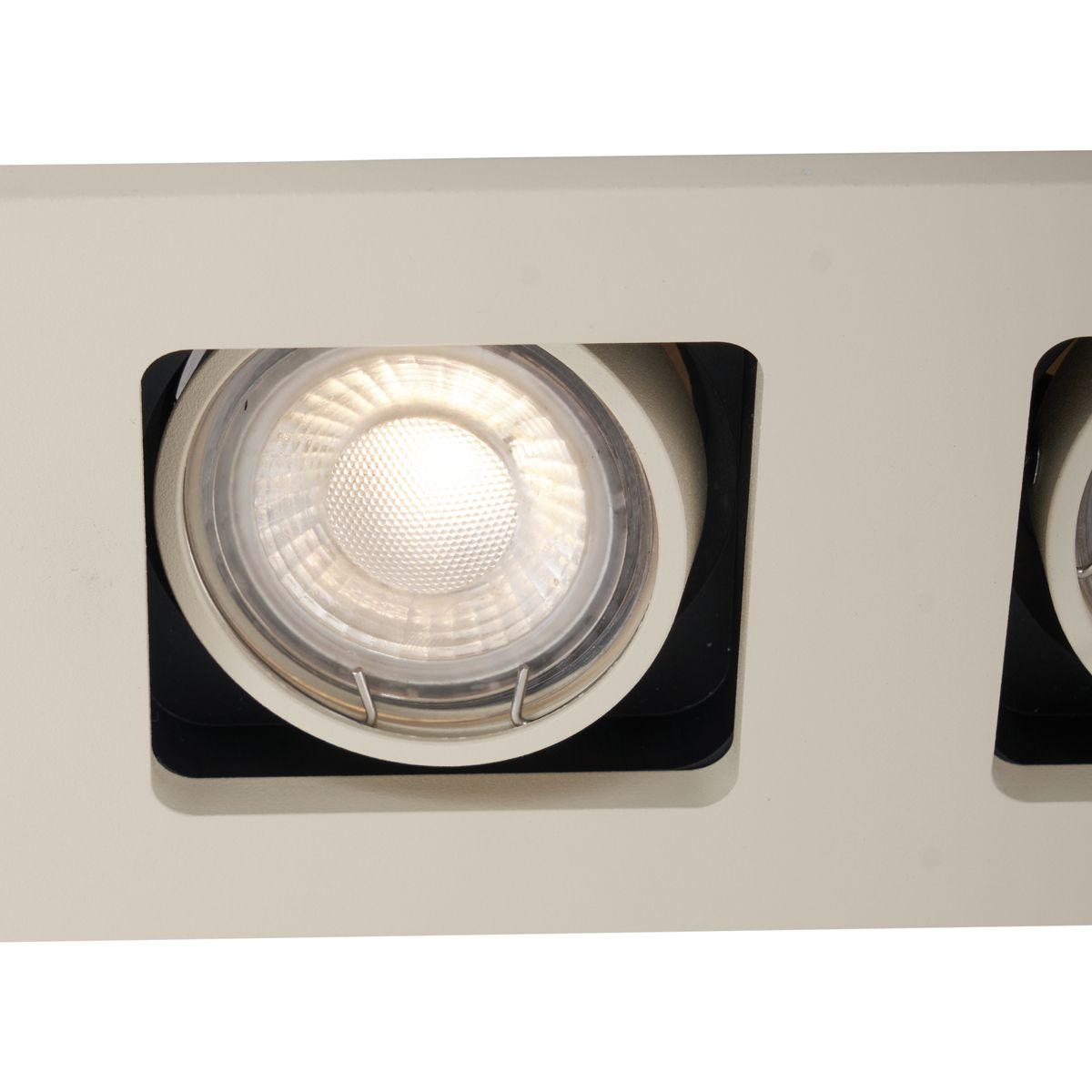 Moderne inbouwspot beige GU10 50mm draai- en kantelbaar 2-lichts - Qure