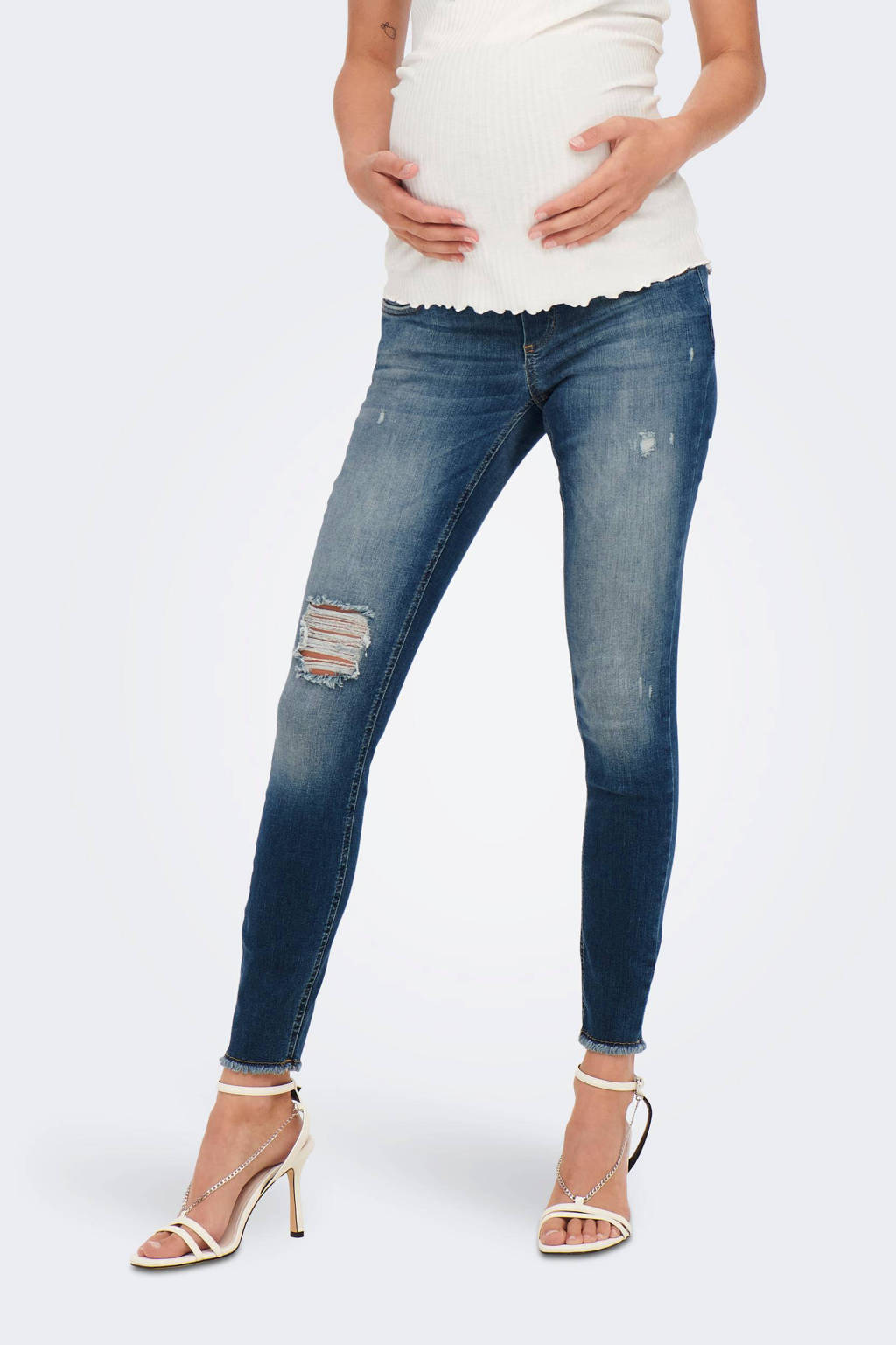 ONLY MATERNITY skinny zwangerschapsjeans OLMBLUSH dark medium blue denim