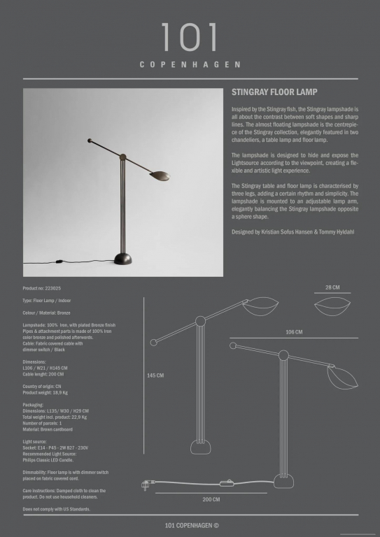 101 Copenhagen Stingray vloerlamp