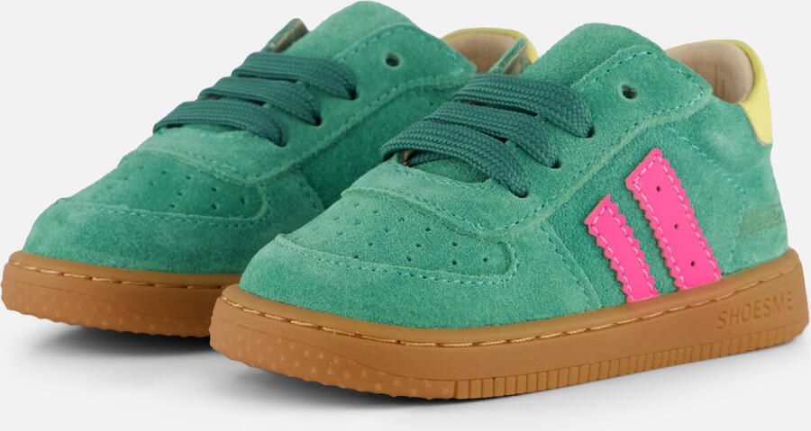 Shoesme Groen Sneakertje Sneakers Kinderen Meisjes Green Pink Suède