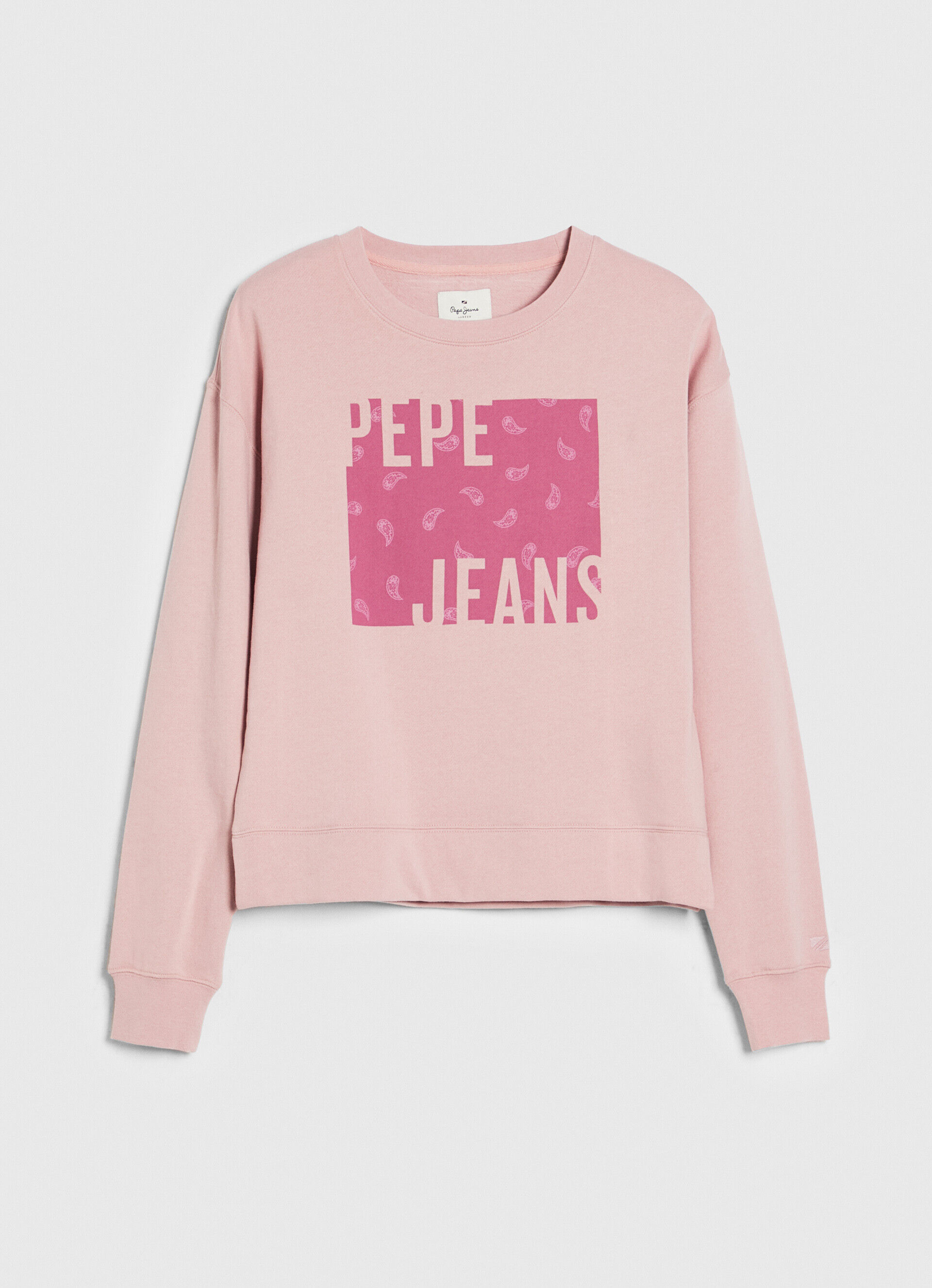 MOLETOM DE ALGODÃO COM LOGOTIPO - rosa claro