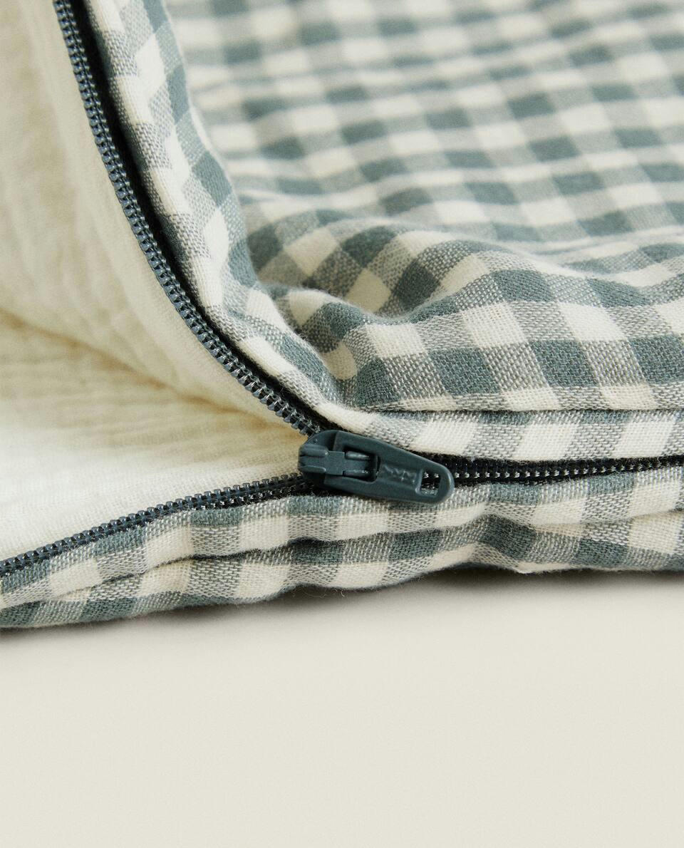 Saco de dormir infantil de algodão xadrez