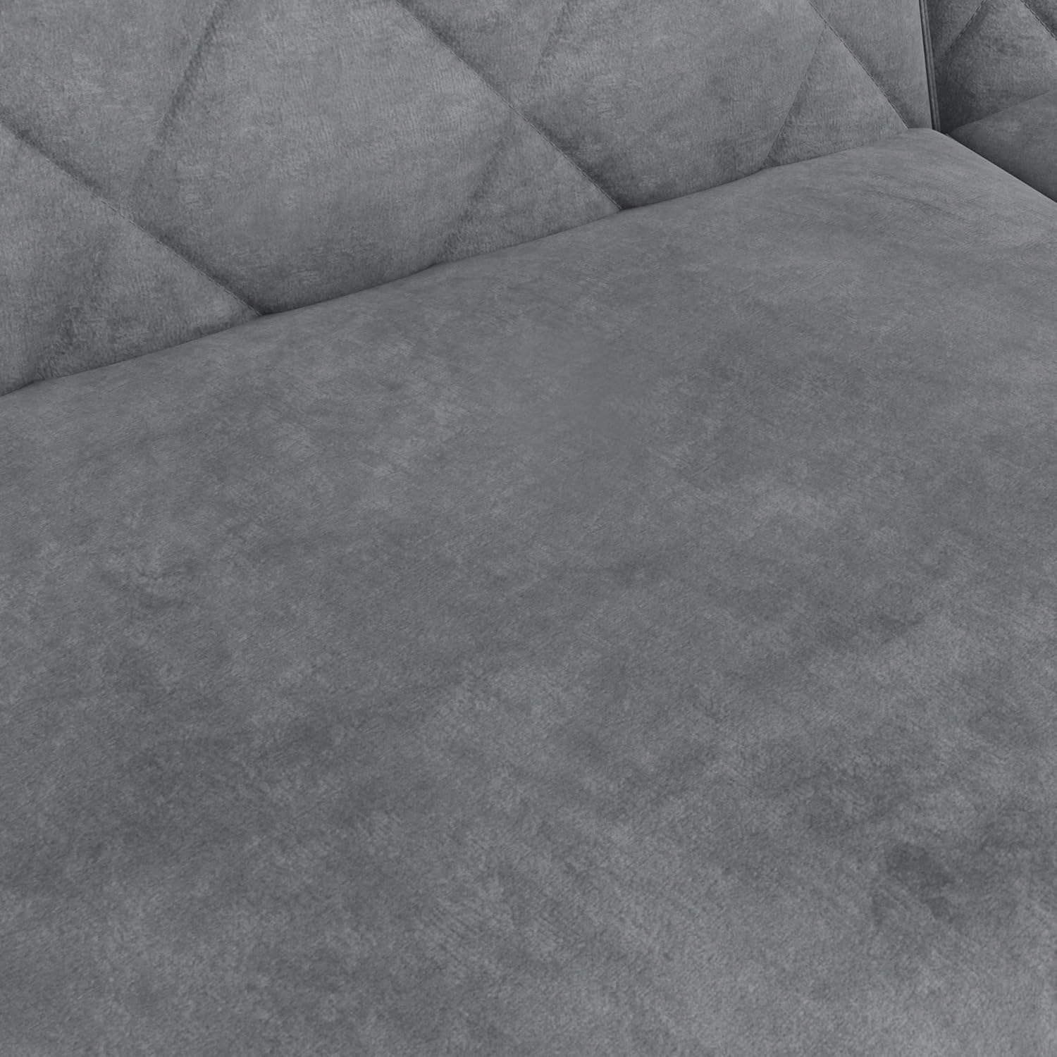 Yaheetech 2 Sitzer Sofa mit Schlaffunktion, 159cm Sofabett aus Samtstoff, Kleine Schlafcouch, 140,5 × 94 cm Liegefläche, für Wohnzimmer/Schlafzimmer, Dunkelgrau