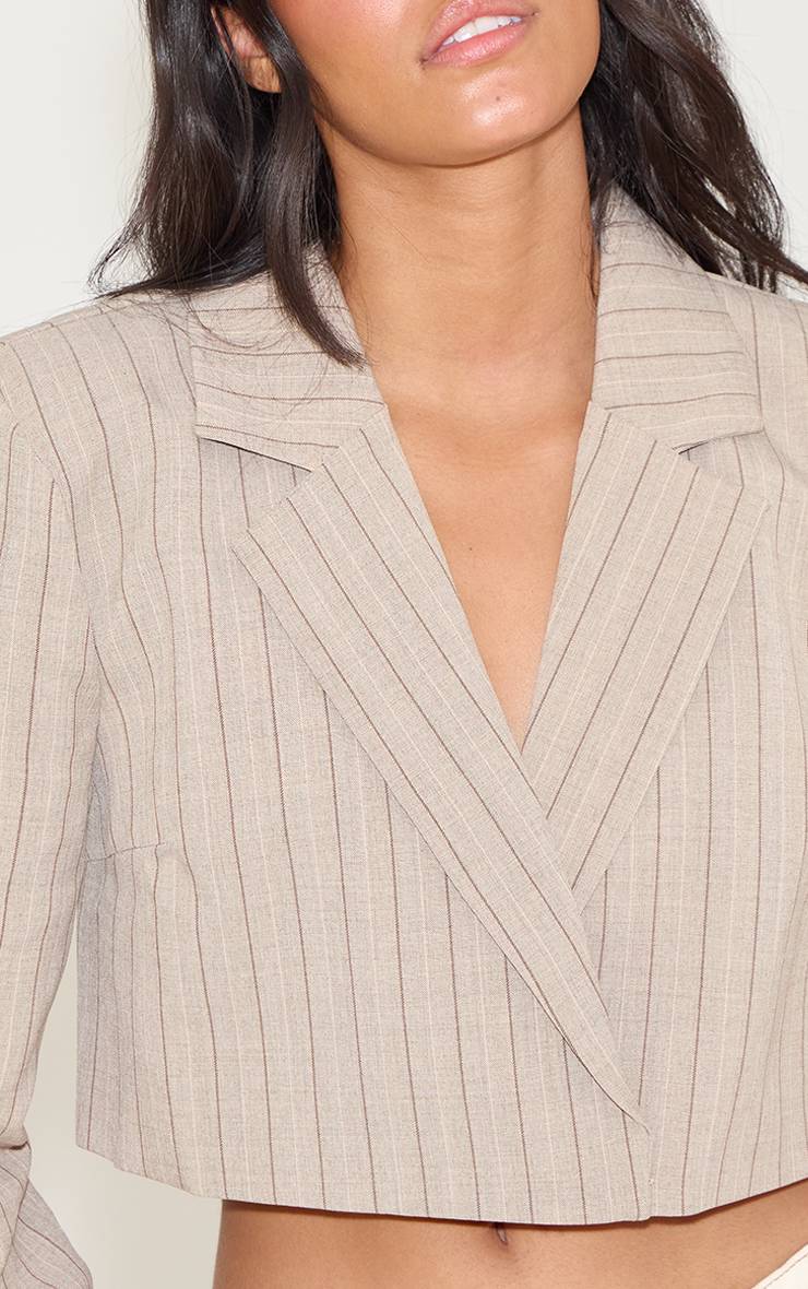 Taupe Blazer Court Coupe Boxy