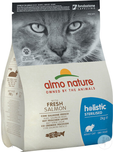 Almo Nature Holistic Croquettes Pour Chat Stérilisé Avec Saumon Frais 2kg