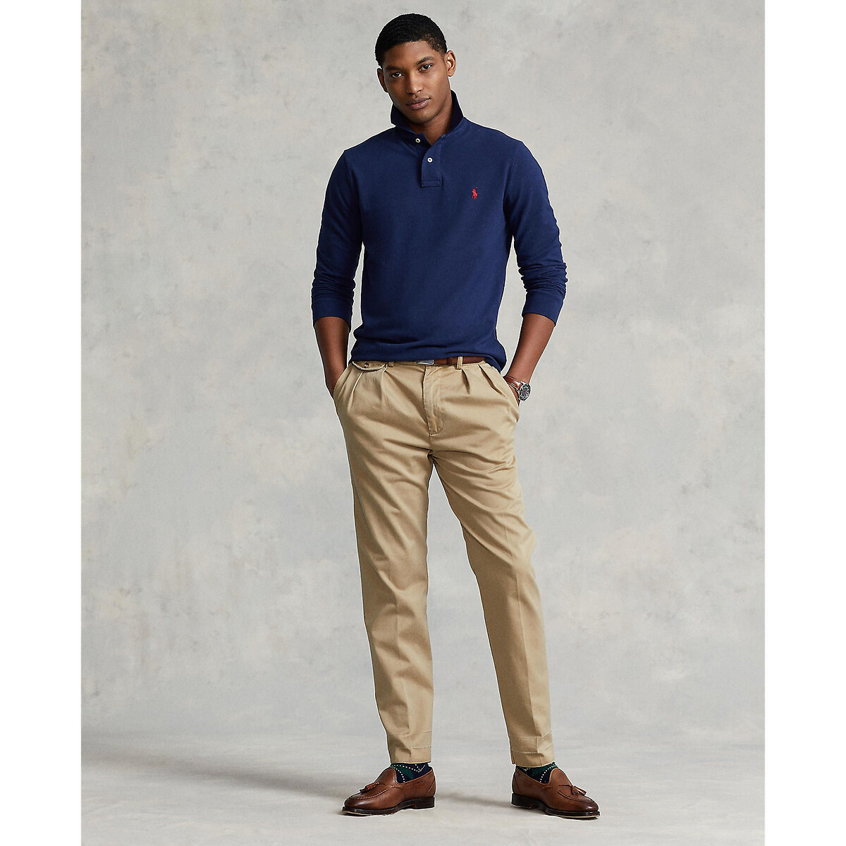 POLO RALPH LAUREN<br>Camisa pólo slim fit em piqué