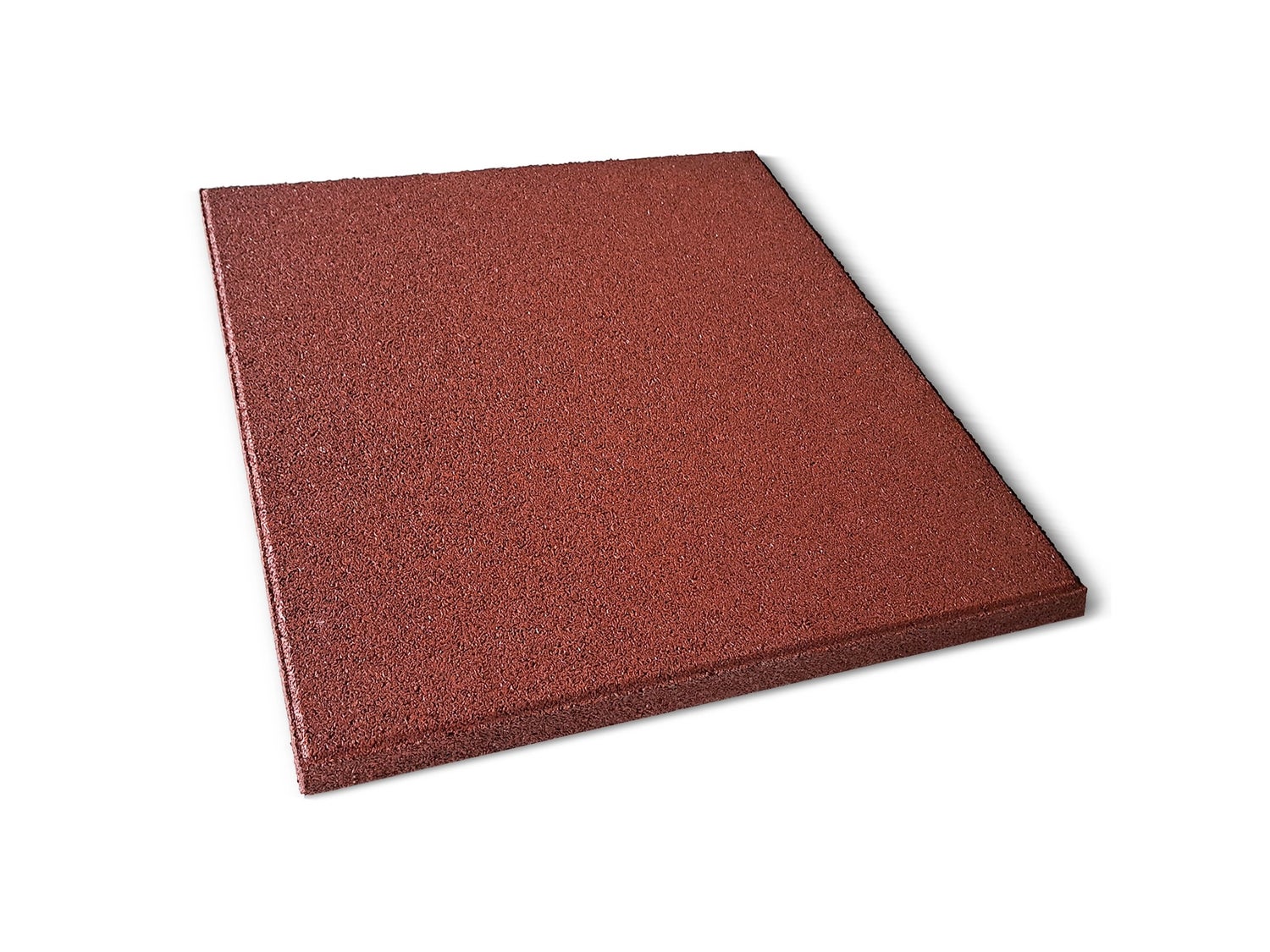 Valbeveiligingsmat, elastische mat, valbeveiligingstegel met drainage, 50 x 50 x 2,5 cm, rood