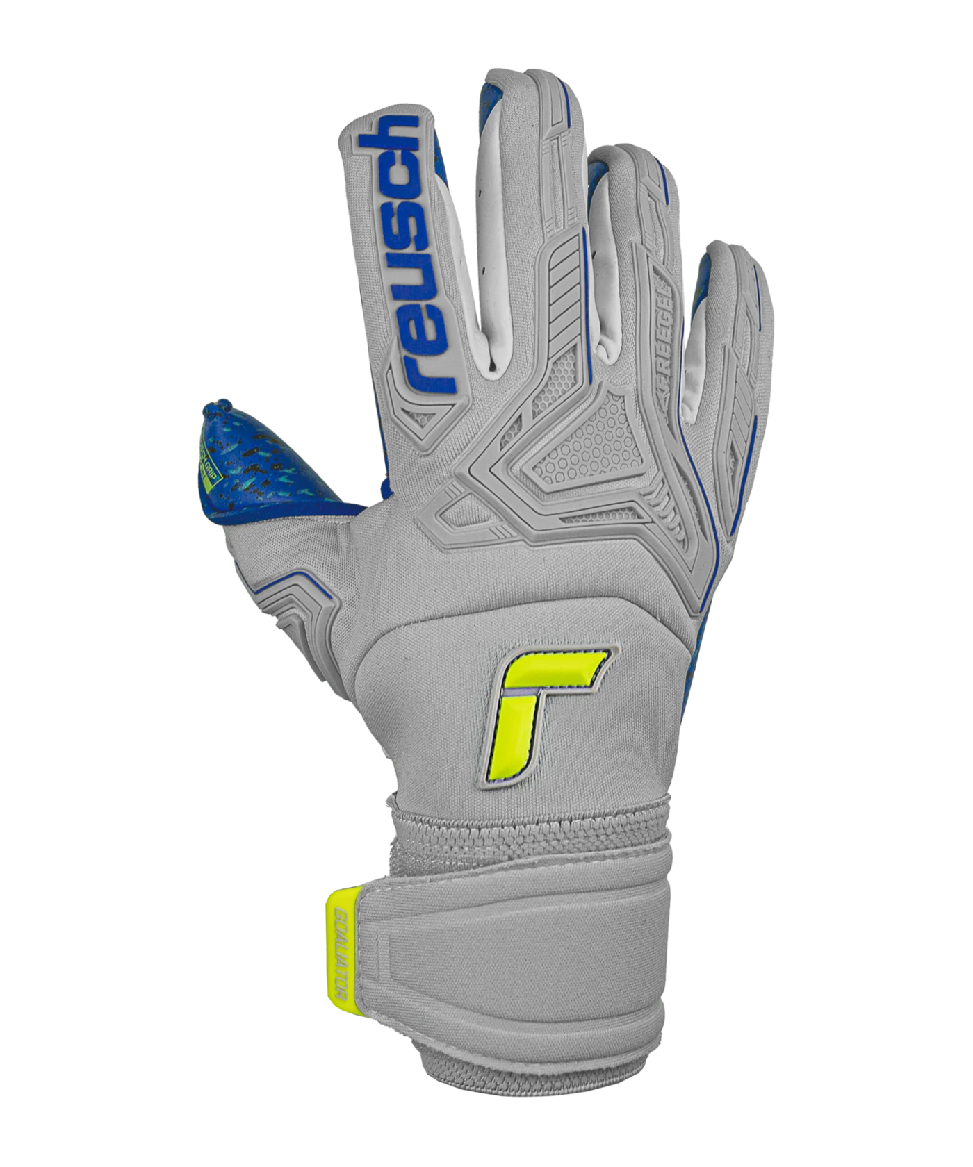 Reusch Attrakt Freegel Fusion Goaliator Torwarthandschuhe Grau Gelb Blau F6006
