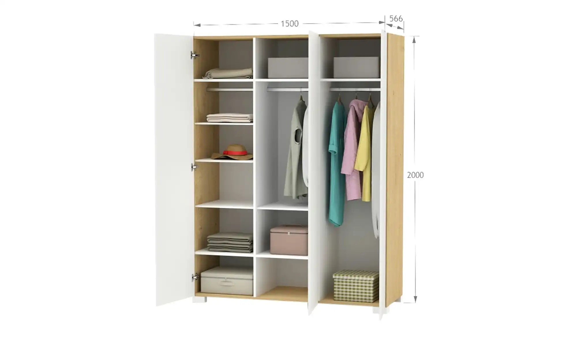 Kleiderschrank Uni Oak