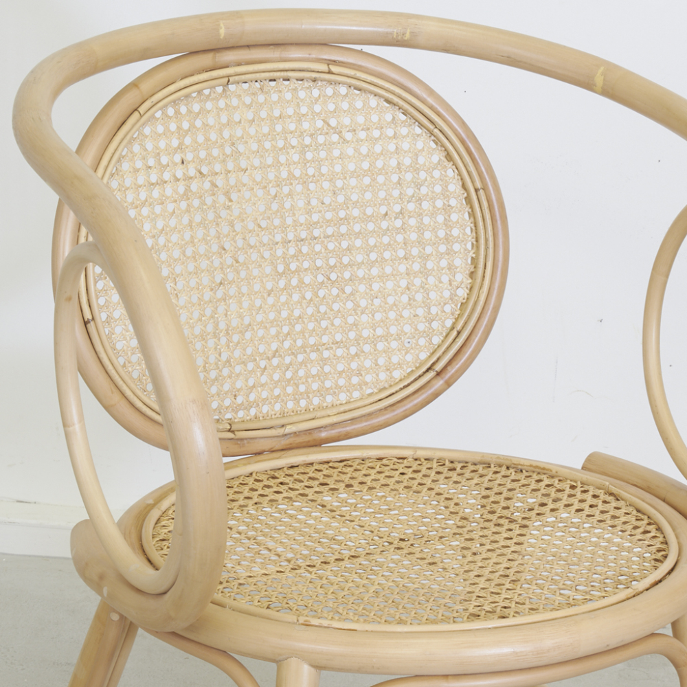 Fauteuil rotin et cannage miel