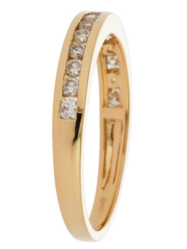 Rivière-Ring, Brillanten, 0,50 ct. Gelbgold 585