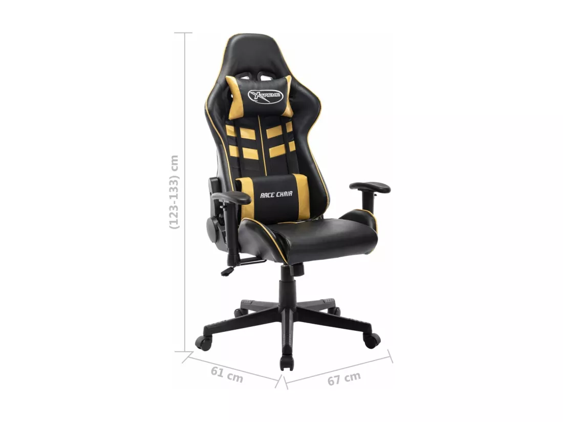 Chaise de jeu Noir et doré Cuir artificiel