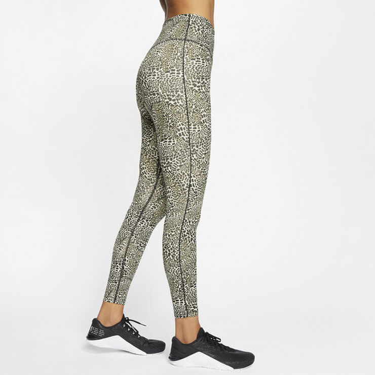 Nike ONE 7/8 Leopard Tights Sort