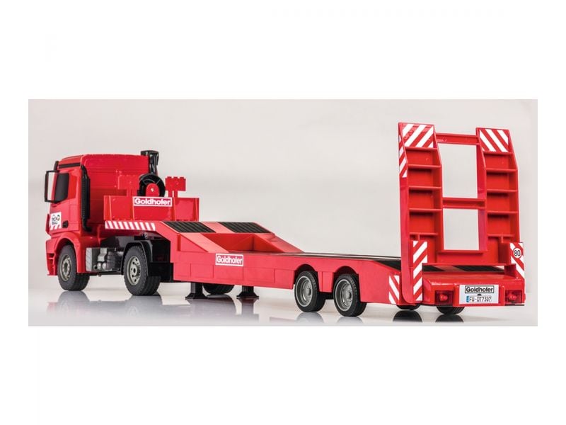 Carson Lastwagen Mercedes-Benz Arocs Goldhofer RTR, 1:20 LKW Mercedes Arocs Sattelschlepper mit Tieflader