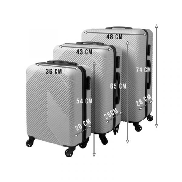 Trizand Conjunto de 3 Malas de Viagem 39L/70L/90L Cinza