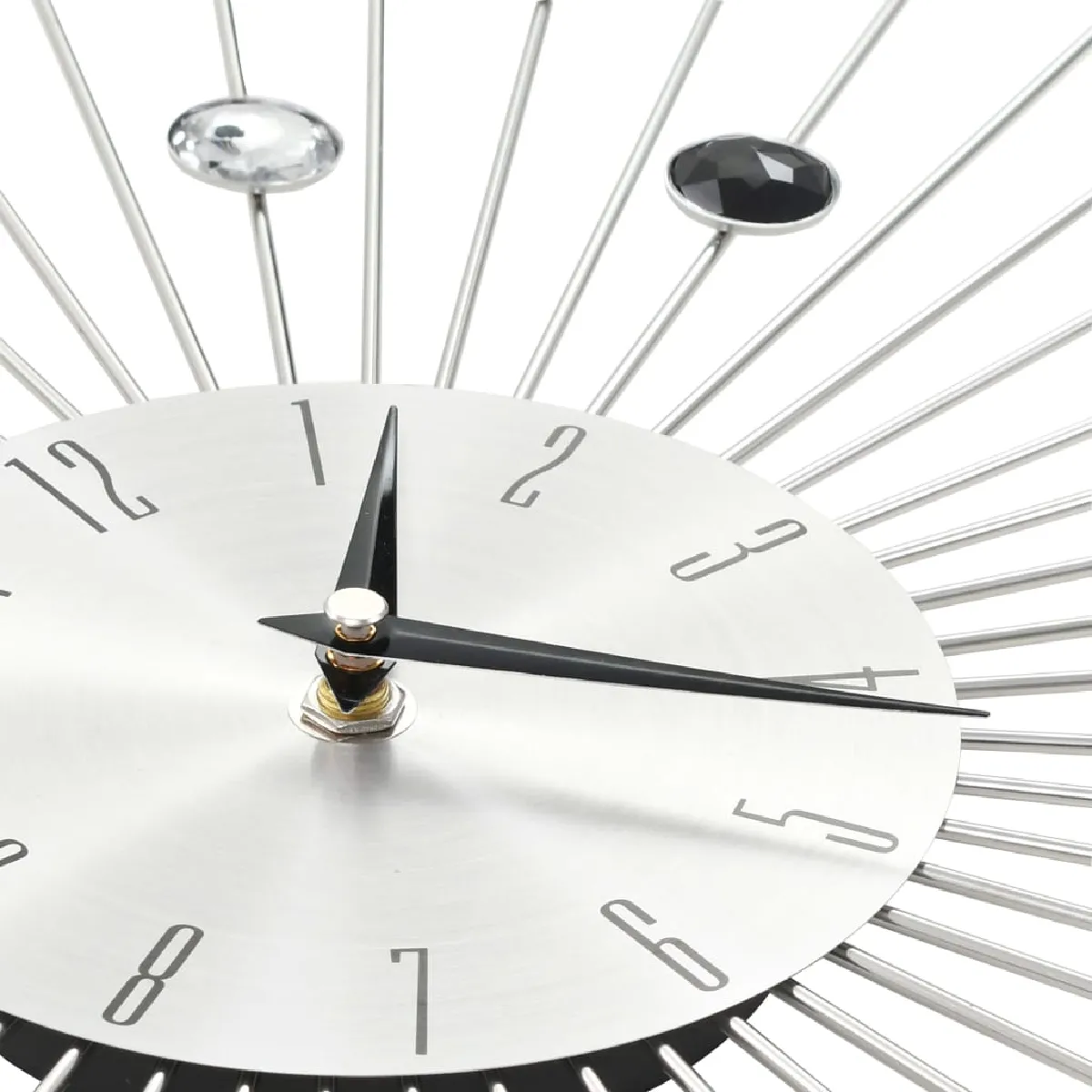 Decoshop26 Horloge Murale Quartz - Argenté