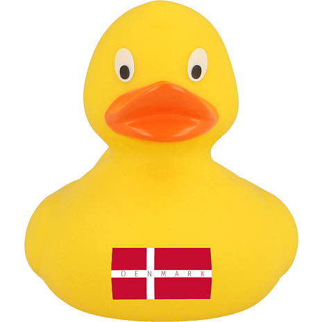Lilalu badeand - gul med dansk flag