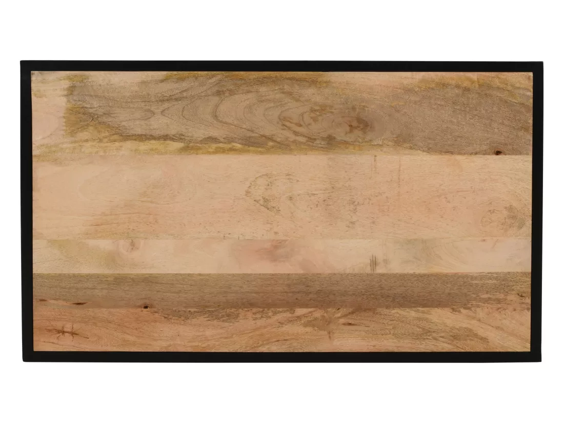 Meuble sous vasque en métal noir et bois de manguier - 95 cm - ERIDANI