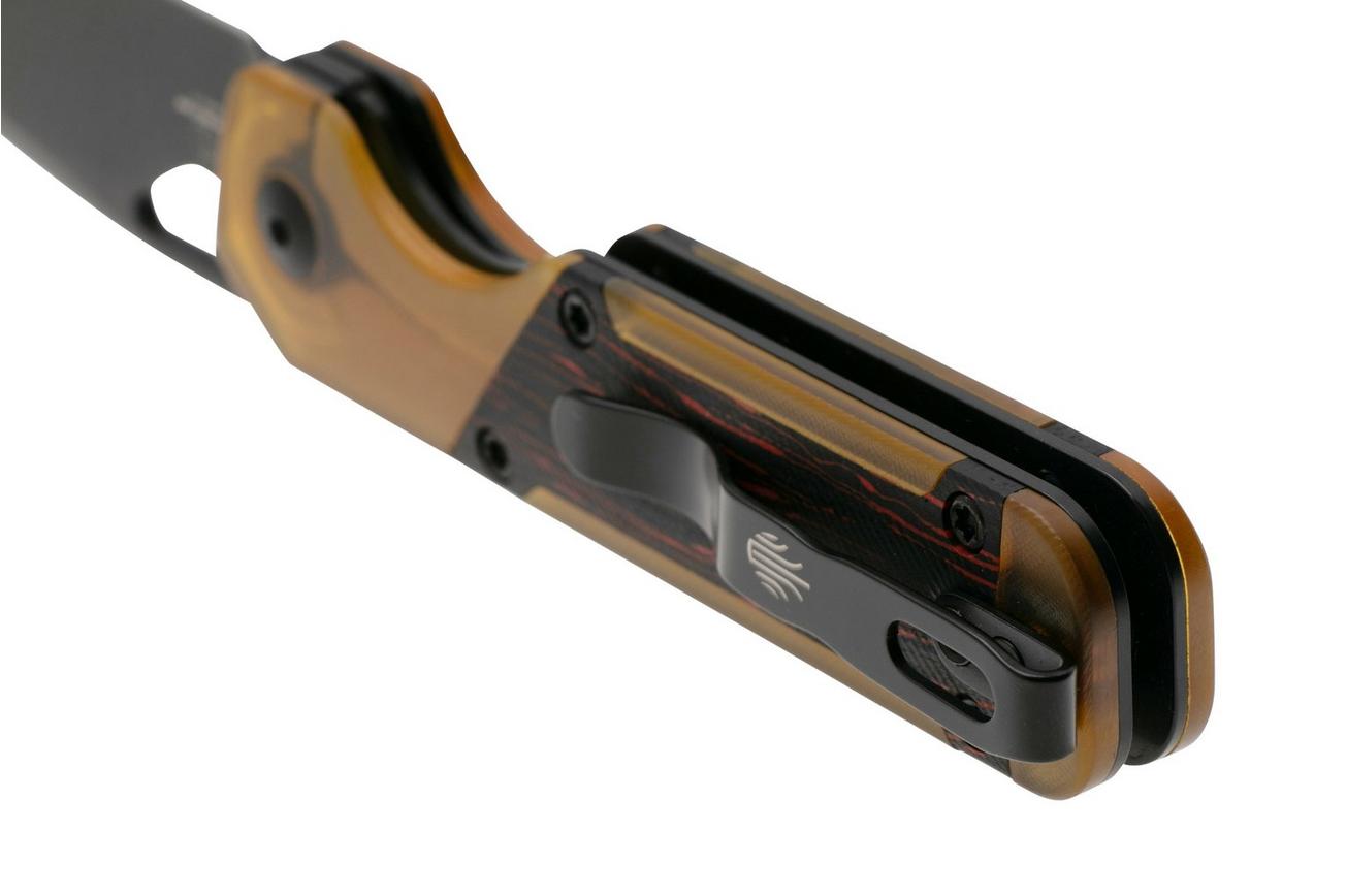 Kizer Vanguard Mini Militaw V3634SA1 Liner Lock, Black Nitro-V, Black and Red G10, PEI Ultem Inlay, zakmes, Jonathan Styles design
