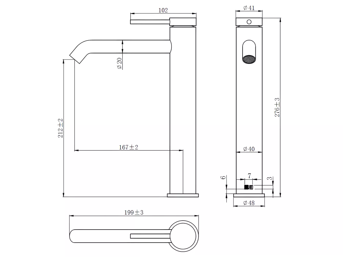 Lollipop mitigeur lavabo haut cuivre brossé - Essebagno