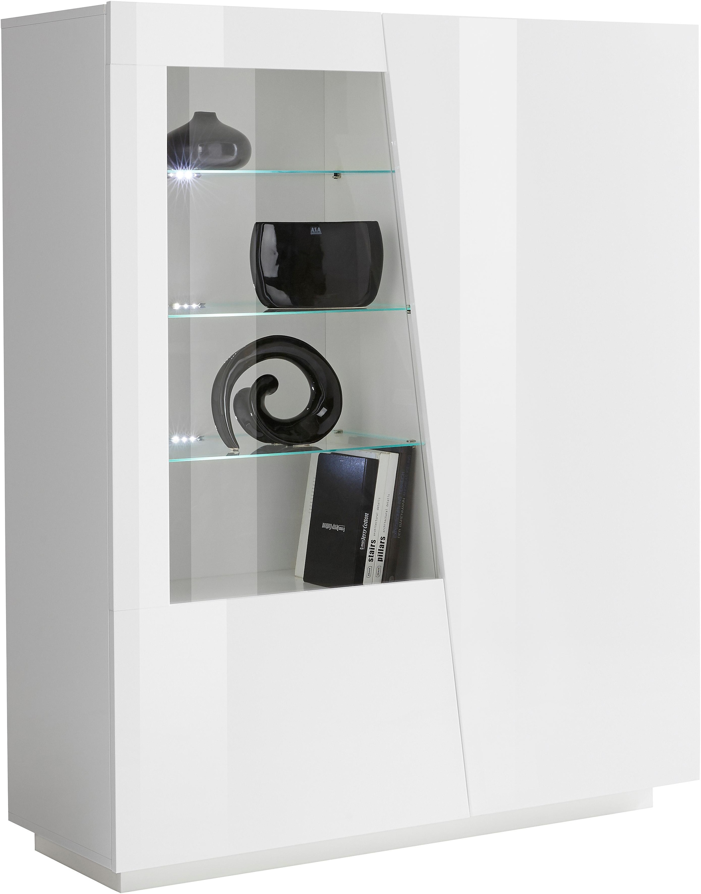 INOSIGN Highboard »Vega, Hochschrank, Hochkommode, Schrank« mit 2 Türen mit Glaseinsatz, Höhe 146 cm