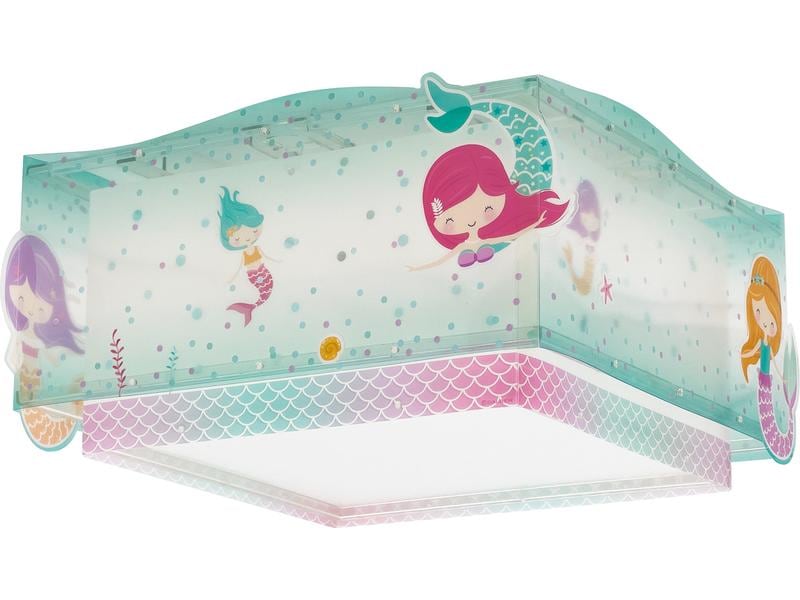 Dalber Deckenlampe Mermaids Deckenleuchte mit Doppelschirm für Kinderzimmer