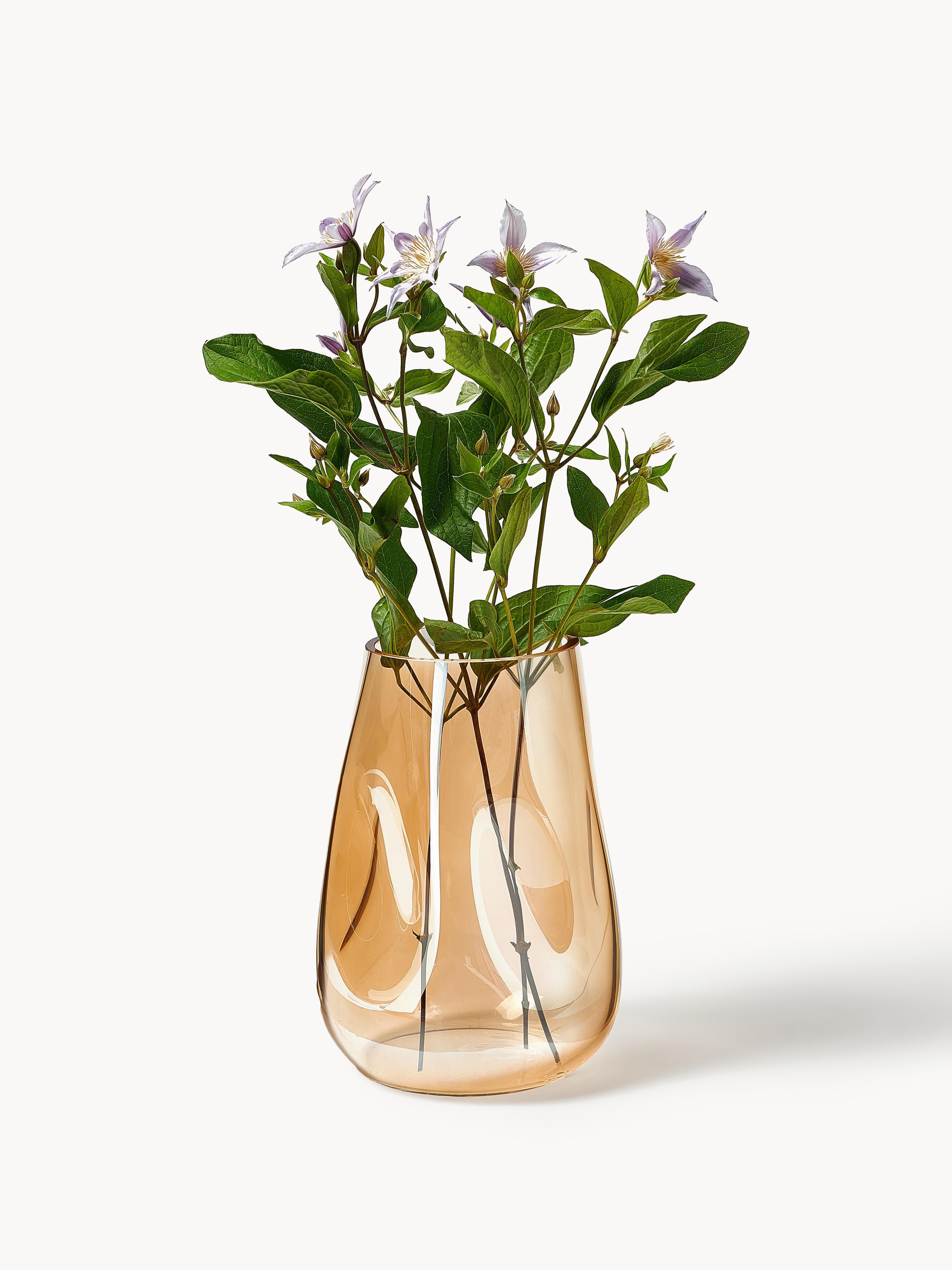 Mondgeblazen glazen vaas Luster, H 26 cm