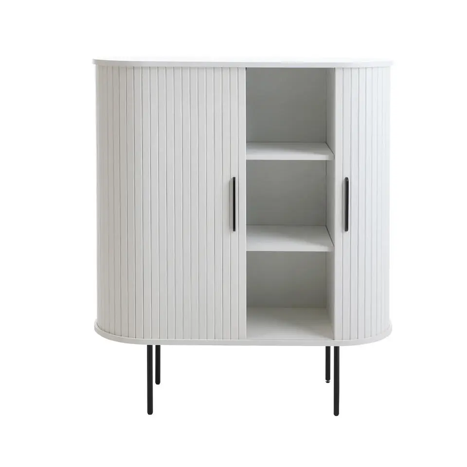 Kast Metaal Eikenhout Wit - 100x40x118cm - Nola