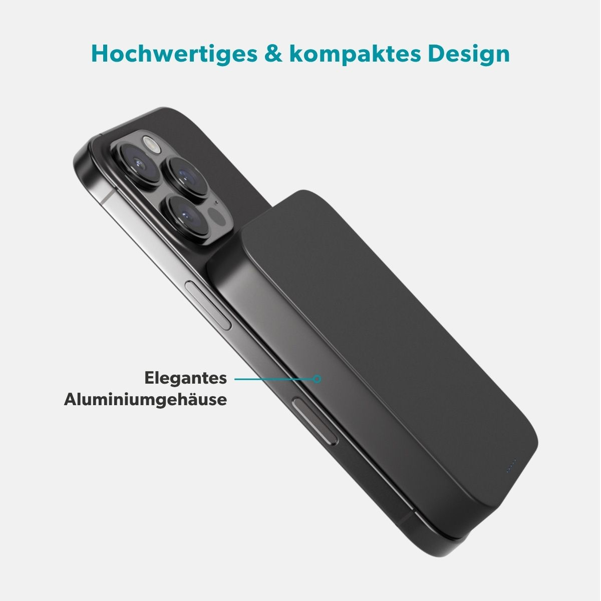 (15W) 10000mAh Alu Mag  EM71 Powerbank USB C Ladegerät MagSafe UltraPack Qi2 Wireless Charger PD (9915112100085) - Titan