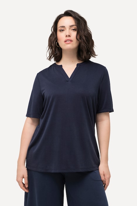 T-Shirt, Tunika-Ausschnitt, Halbarm, Modalmix