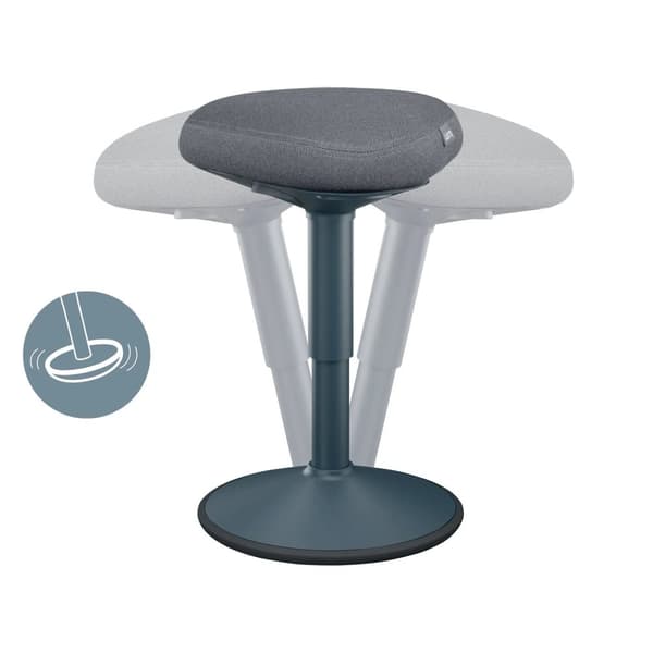 Leitz Ergo Active - Krakk - ergonomisk - triangulær - roterende - 100 % resirkulert stoff - mørk grå
