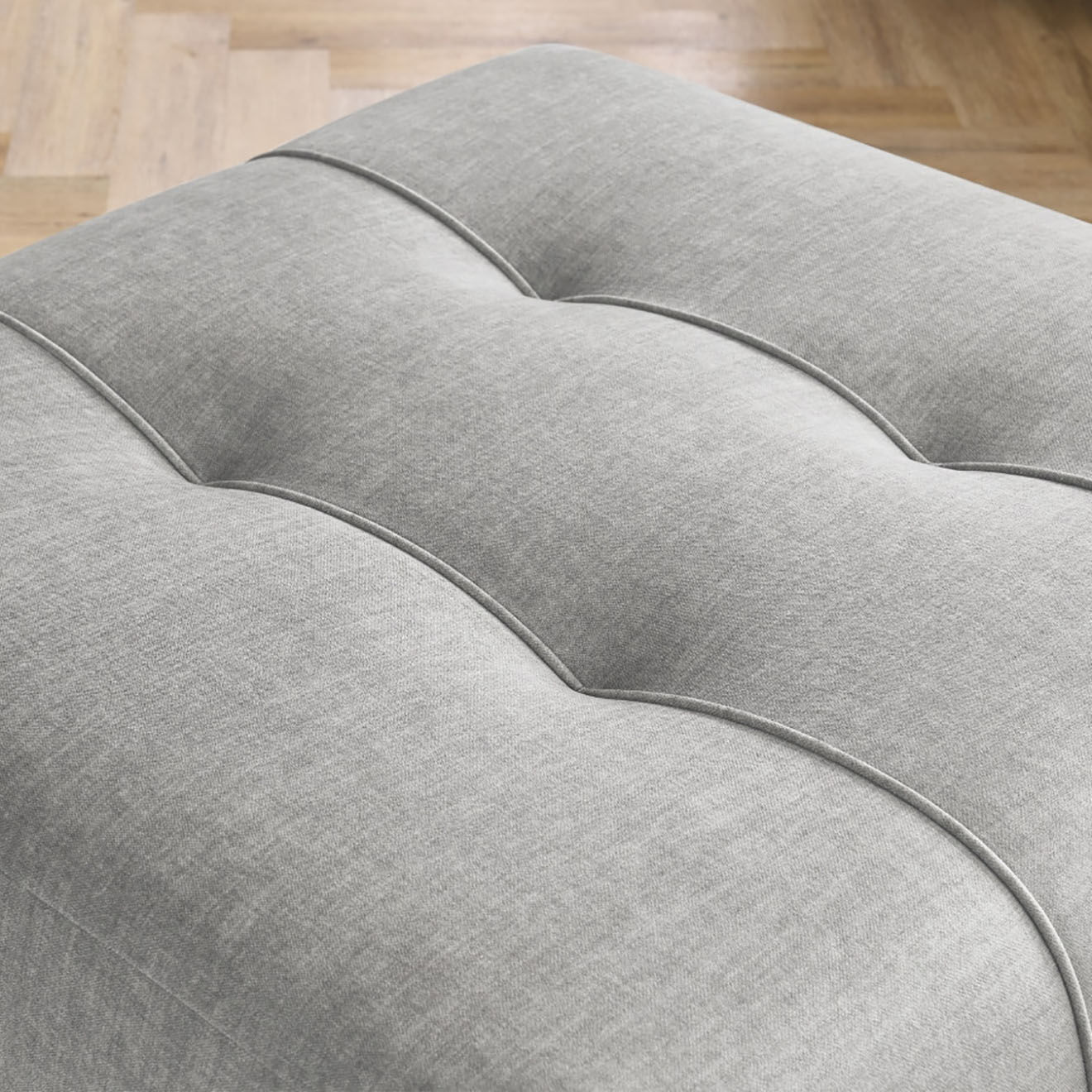 Bobochic Pouf en Velours Arsène gris clair - 100x100x45 cm