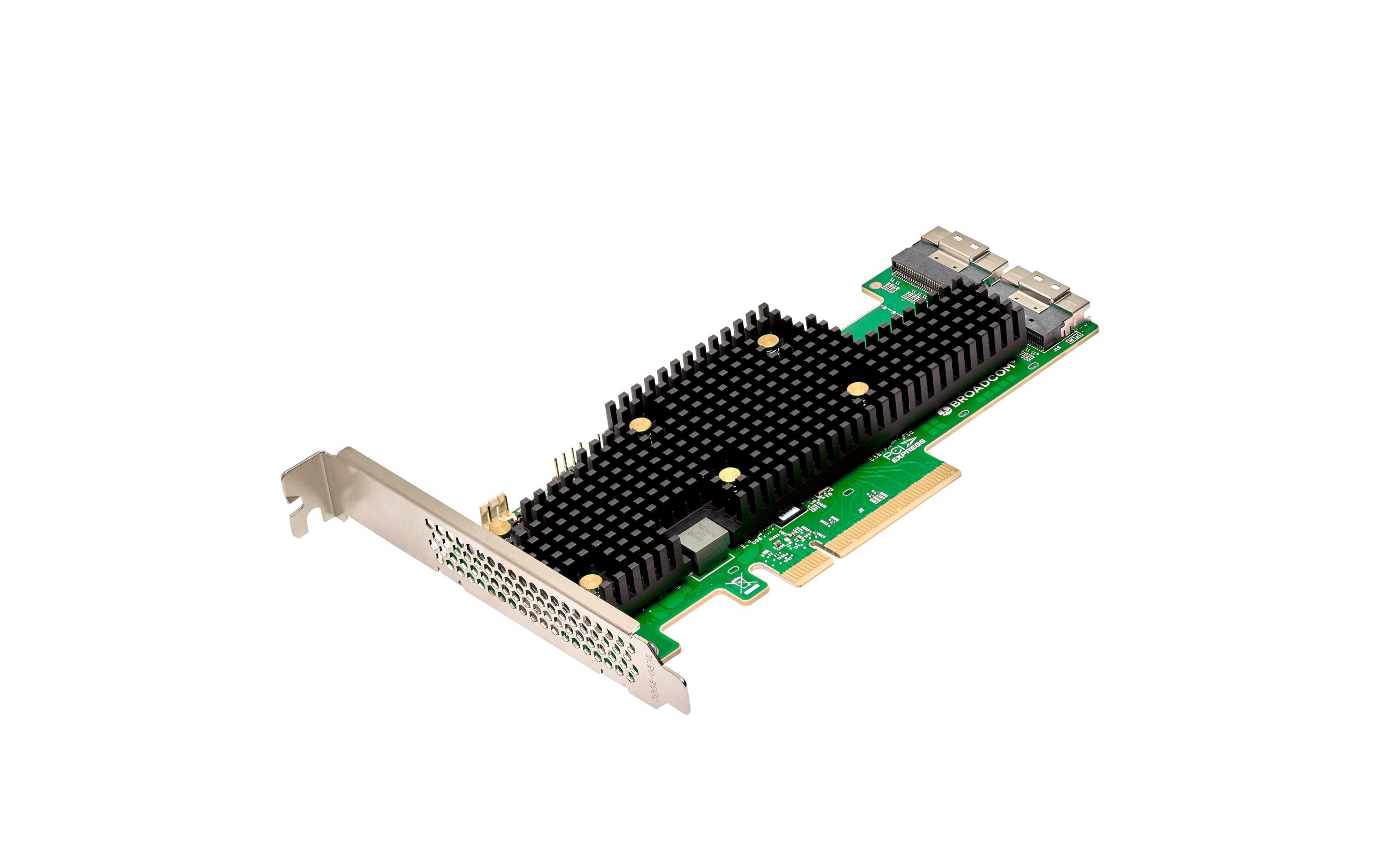 Host Bus Adapter 9620-16i<br>Unendliche Designflexibilität mit Tri-Mode-Konnektivität und maximale Leistungsvorteile mit x8, PCIe 4.0 eHBA