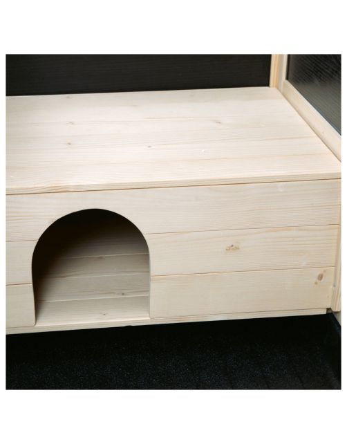 Beeztees Konijnenkooi Jez - Dierenverblijf - 116x54x55.5 cm Zwart Blank