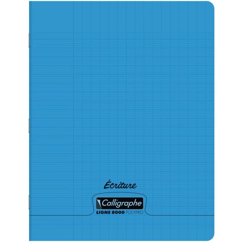 Cahier d'écriture piqué 8000 POLYPRO 17x22 cm 32 pages DL 3mm IV 90 g - Assortis