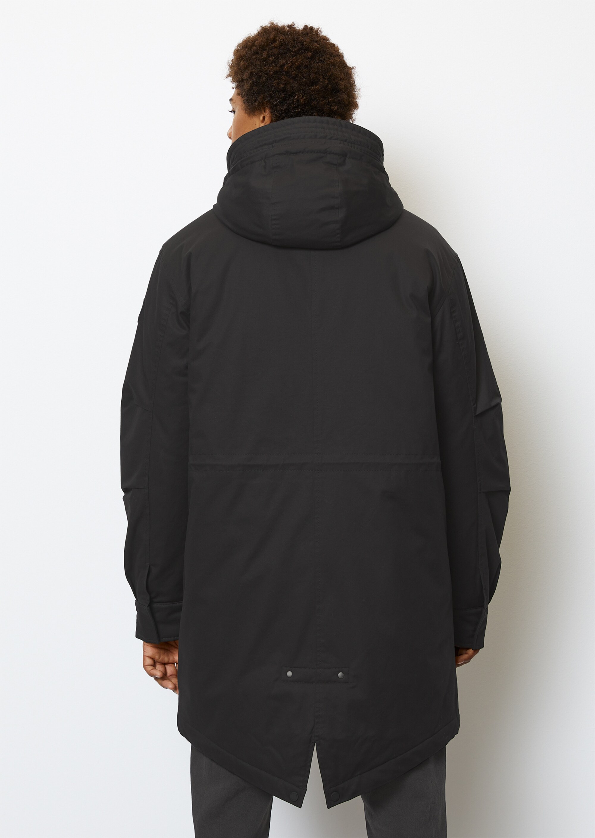Wattierter Kapuzen-Parka regular aus Bio-Baumwolle mit Elasthan-Anteil