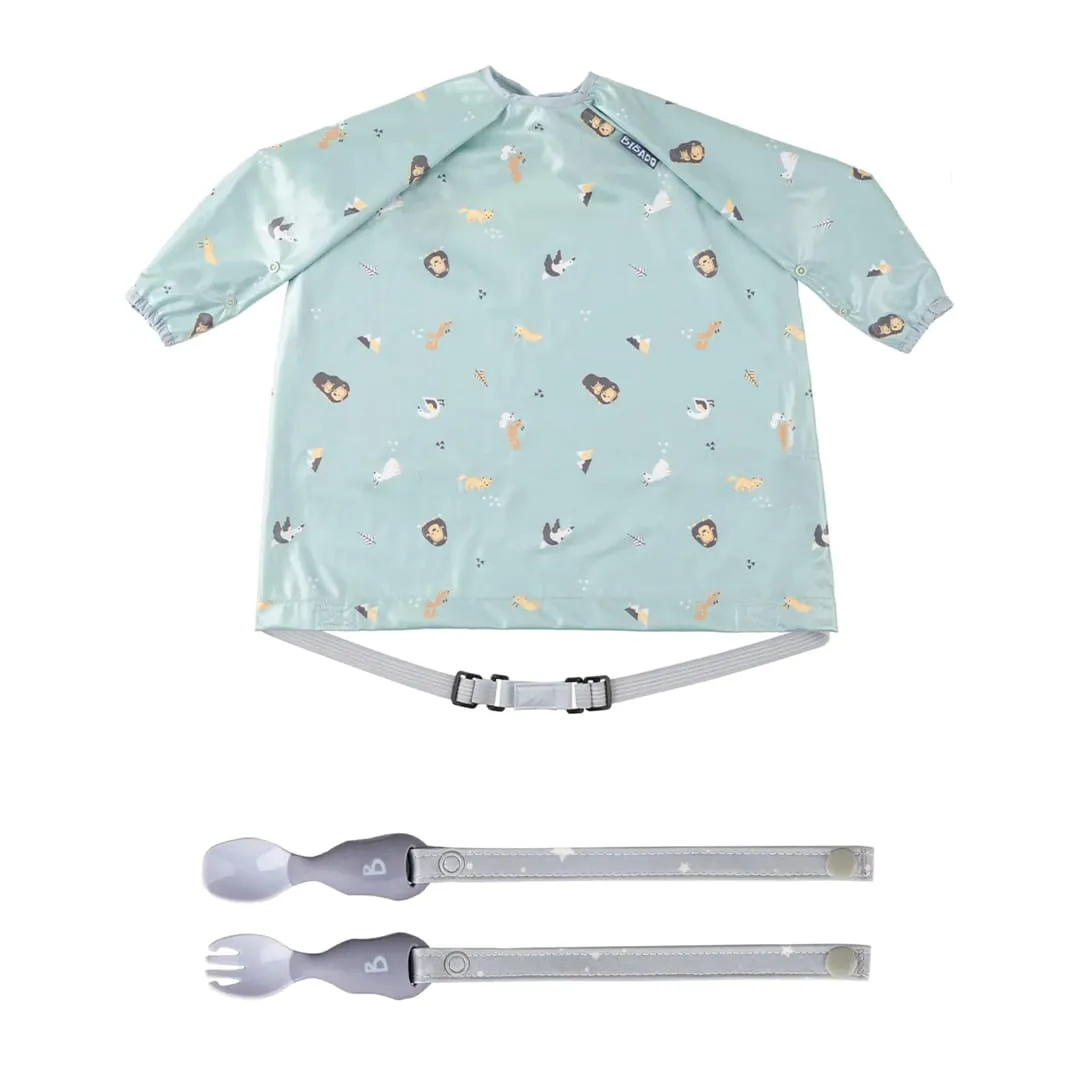 Bibado Ustensiles attachable + Bavoir manches longues - Arctique