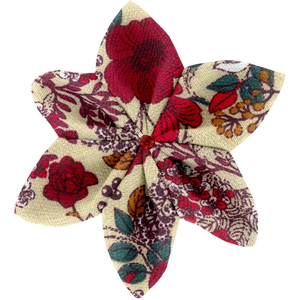 Barrette Fleur Étoile 4 Coquelicot