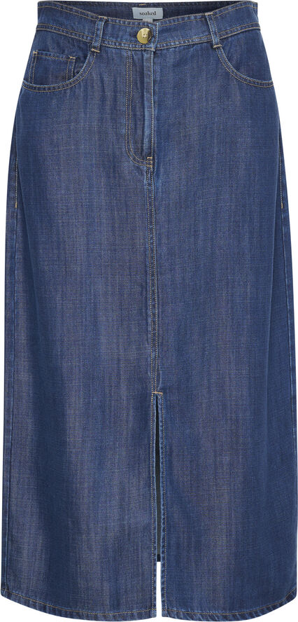 Soaked in Luxury SLFriday Skirt Dark blue denim