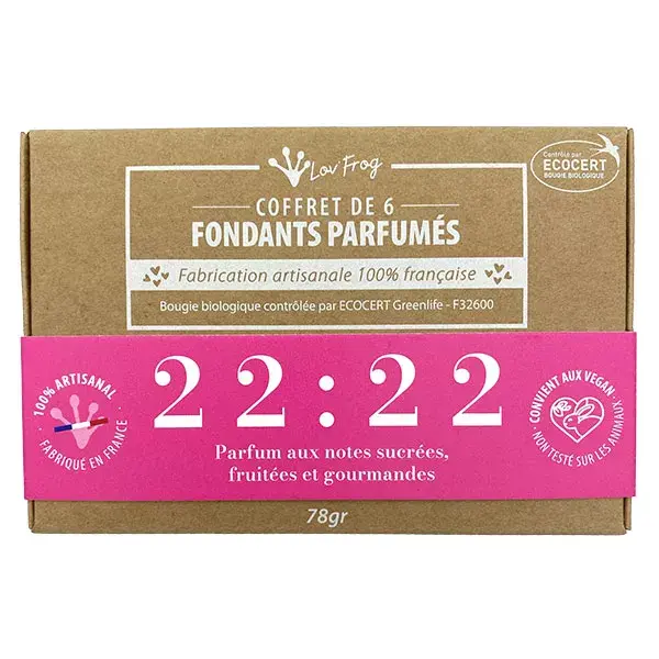 Conjunto de pastilhas aromáticas Lov'FROG, fragrância para ambientes 22:22 Doce, Frutado, Gourmet, Orgânico, 6 unidades