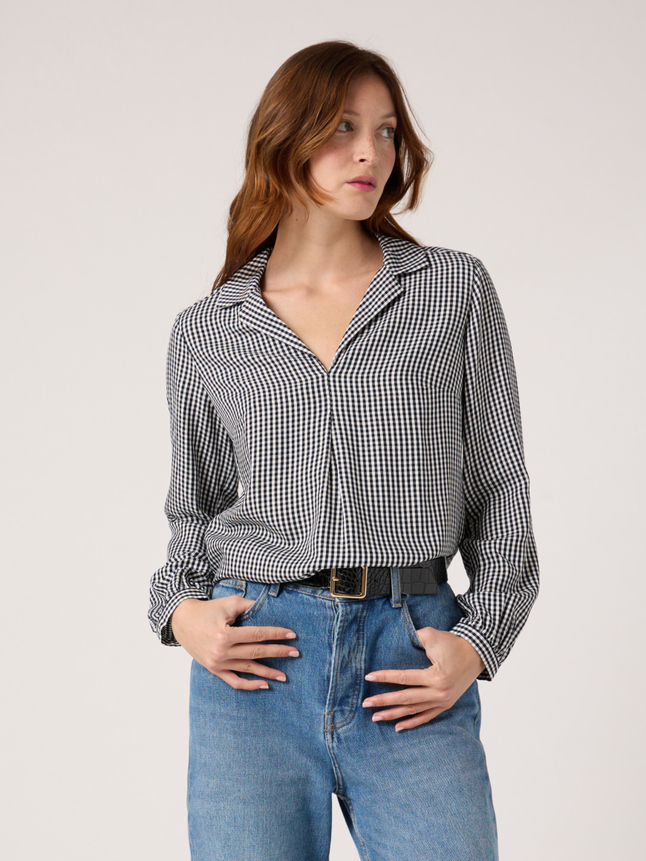 Blouse a carreau et lurex
