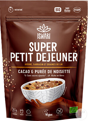 Iswari Super Petit Déjeuner Cacao Et Noisettes 360g