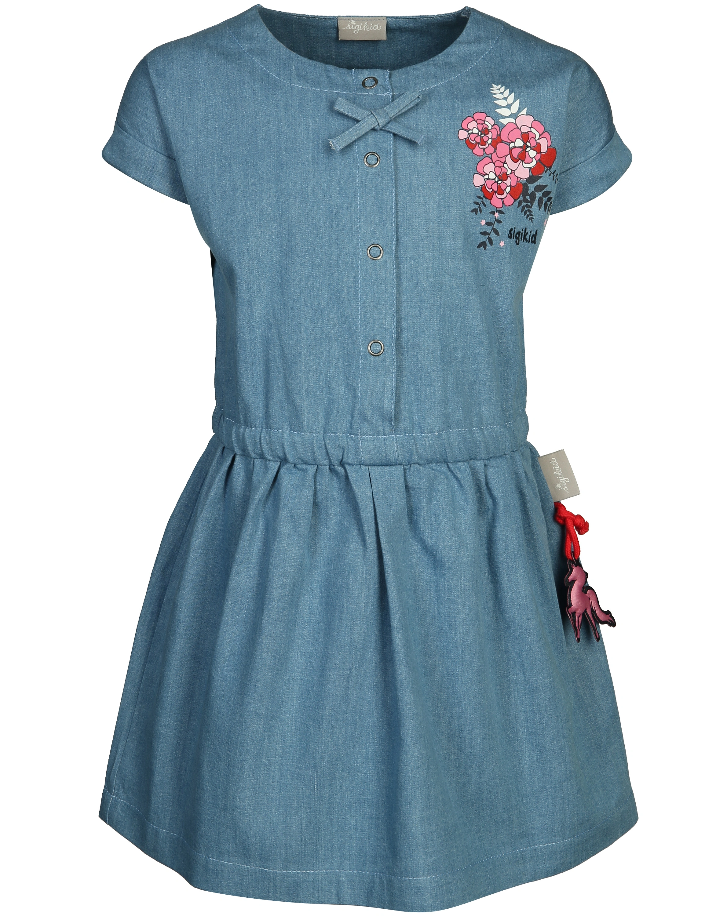 Kurzarm-Kleid SUMMER in jeansblau