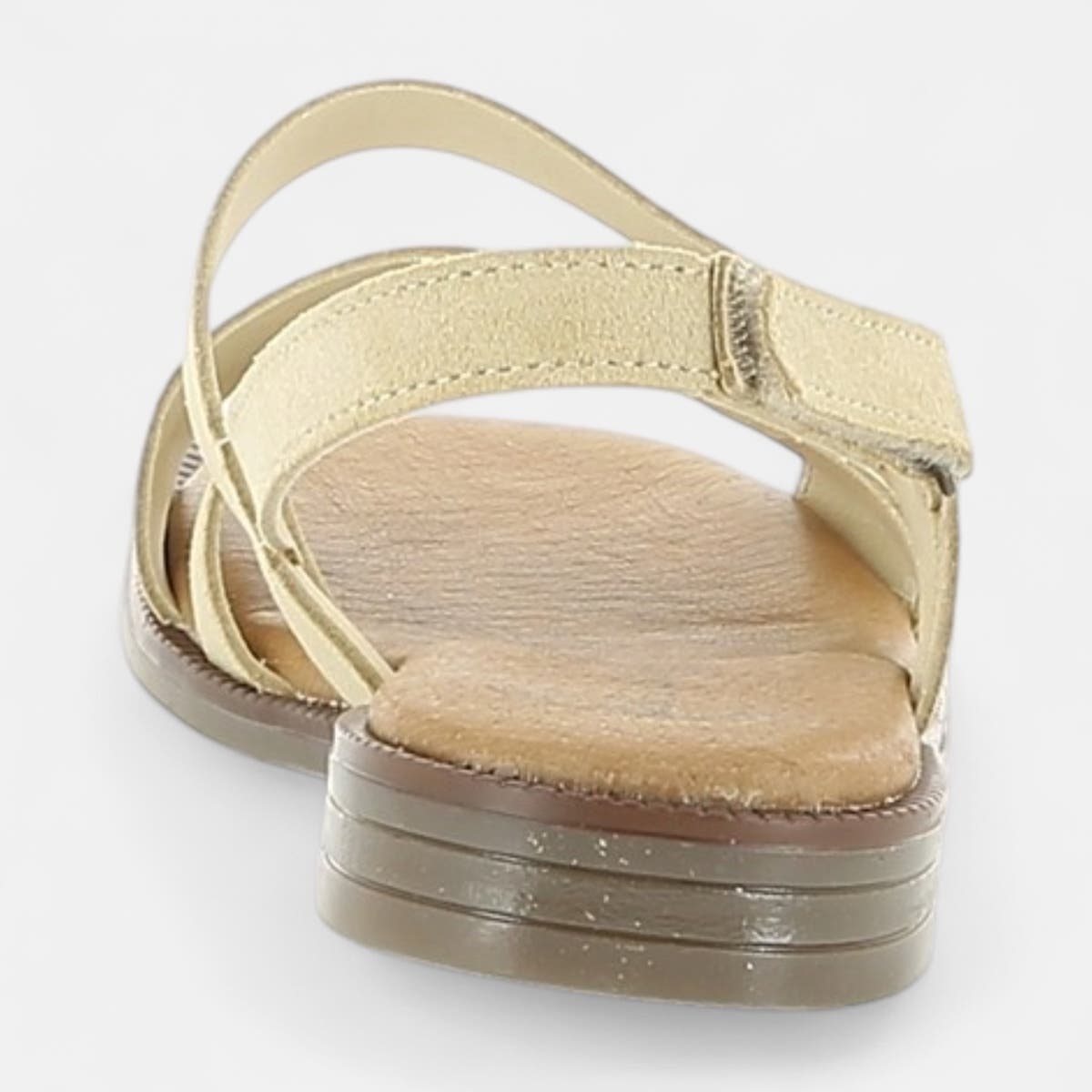 Nu-pieds Femme en cuir beige